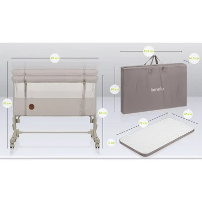 Ліжечко Lionelo приставне Aurora Beige Sand (LO-AURORA BEIGE SAND) Вінниця - фото 6