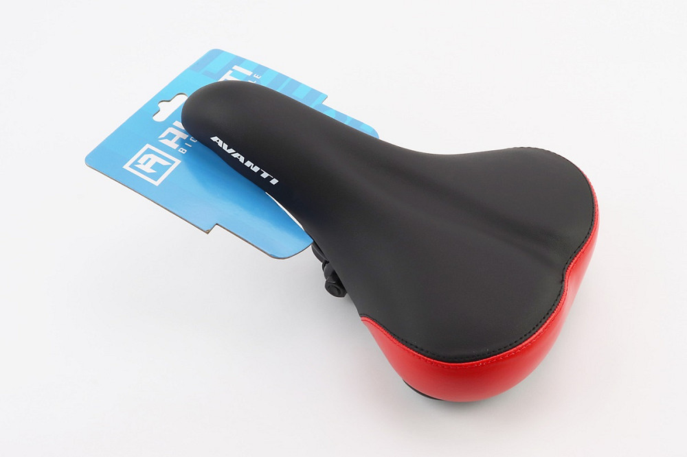 Сидіння MTB 255x180мм, чорно-червоне AVY-6753 Київ - фото 1