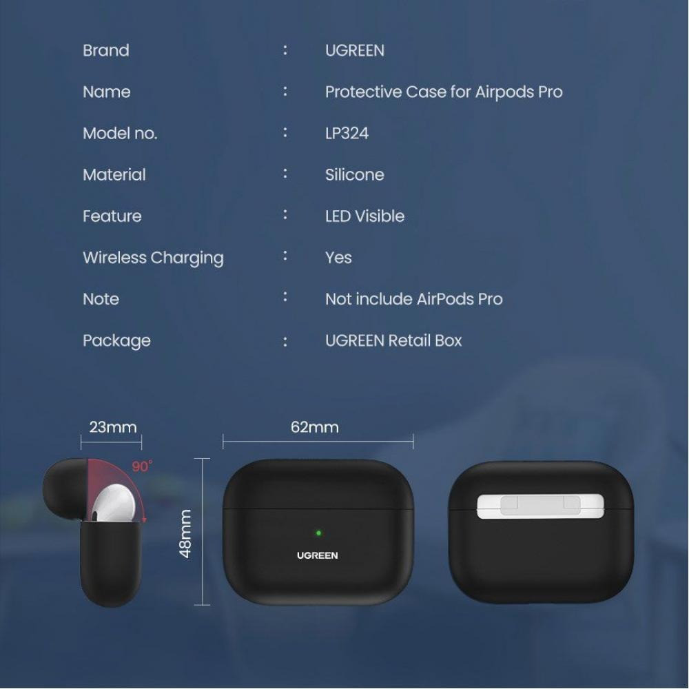 Чехол для навушників Ugreen Silica Gel Case Protector for Apple Airpods Pro 80512 (Червоний) Николаев - изображение 6