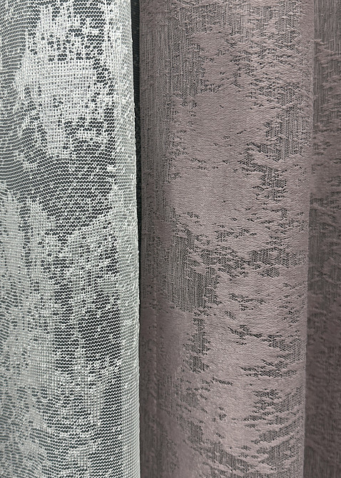 Комплект штор VR-Textil Жаккард Мрамор 150х270 2шт и Тюль 400х270 1210ш-1400т Серо-пудровый с белым 71-007/3 Киев - изображение 7