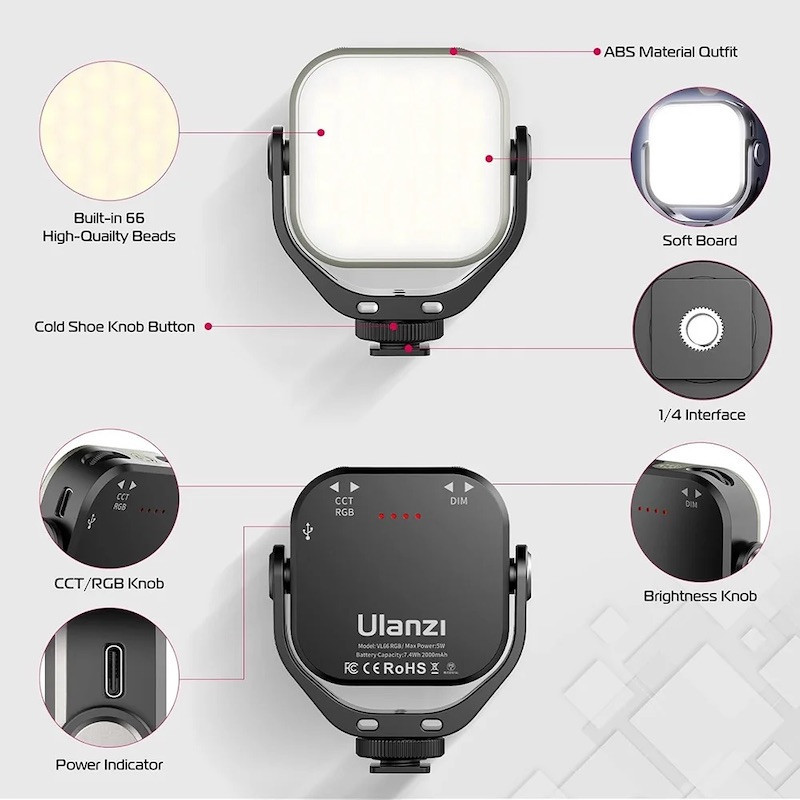 Видеосвет Ulanzi Vijim VL66 RGB Led Light (UV-L088 VL66 RGB) Одеса - фото 7