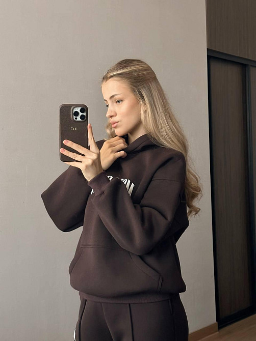 Женский теплый прогулочный костюм двойка: кофта и штаны турецкая трехнить на флисе Одесса - изображение 4