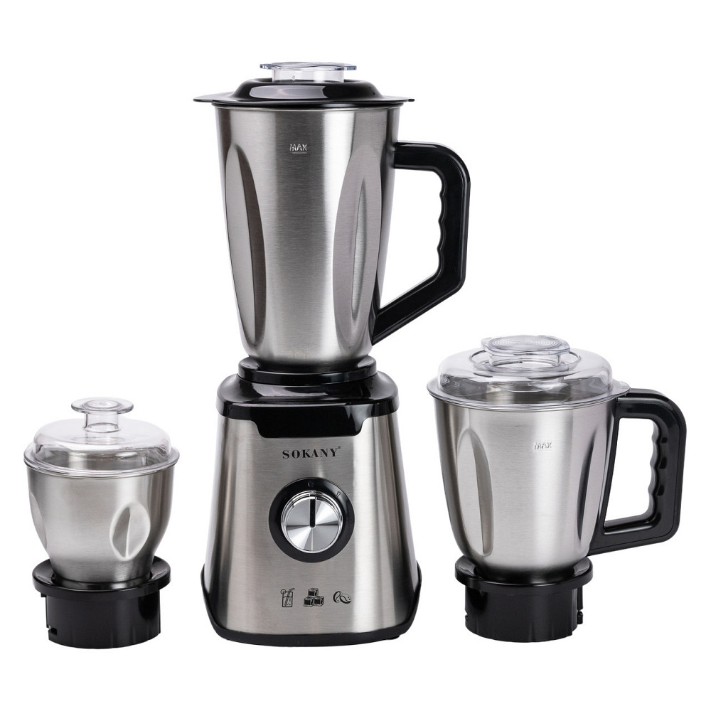 Блендер с чашей 1.5 литра для коктейлей и смузи портативный 2 режима скорости с кофемолкой 1000 Вт Sokany SK-187 Киев - изображение 7