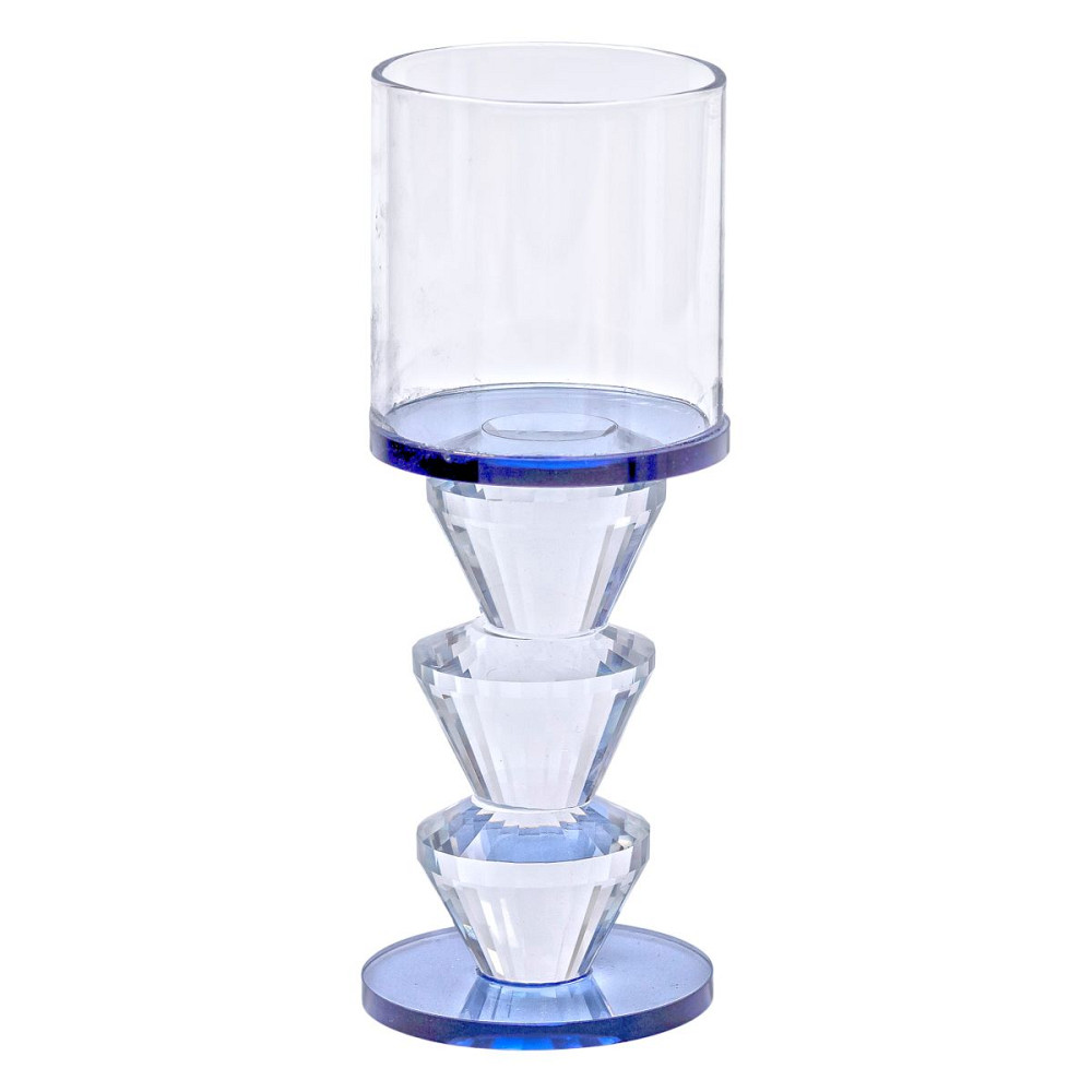 Yiwu Підсвічник скляний 6×15.7 см на одну свічку підсвічник келих на ніжці декоративний Сірий H Коломия - фото 2