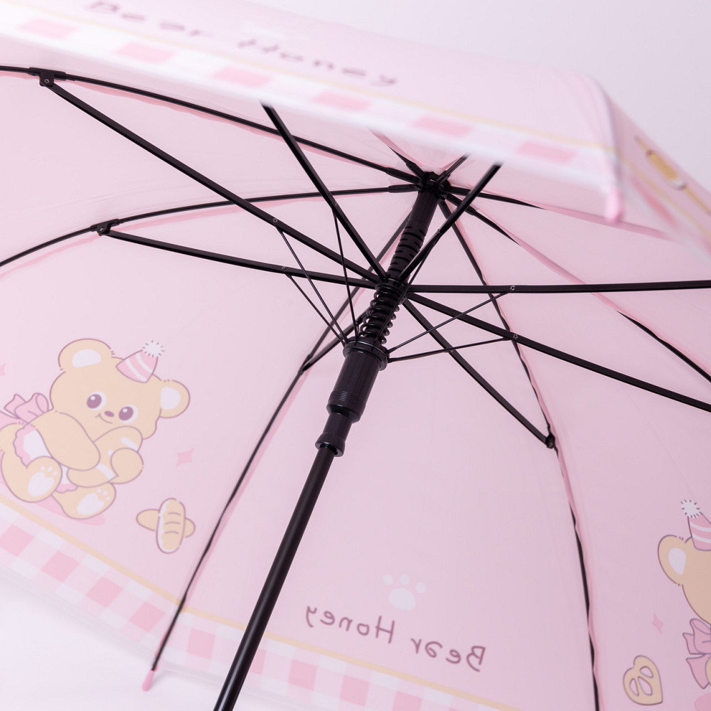 Дитячий напівавтоматичний зонт-трость рожевий 94 см Київ - фото 1