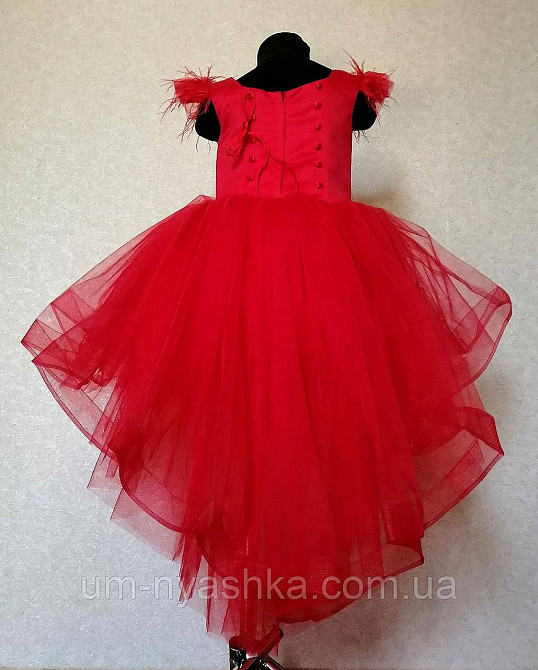Детское нарядное платье удлиненное сзади красный 116-134 Кривой Рог - изображение 5