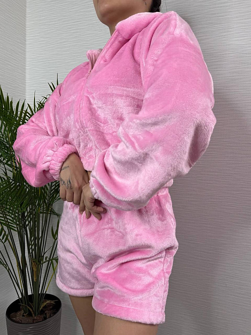 Жіноча тепла повсякденна махрова піжама щільна двостороння махра Барбі Одеса - фото 6