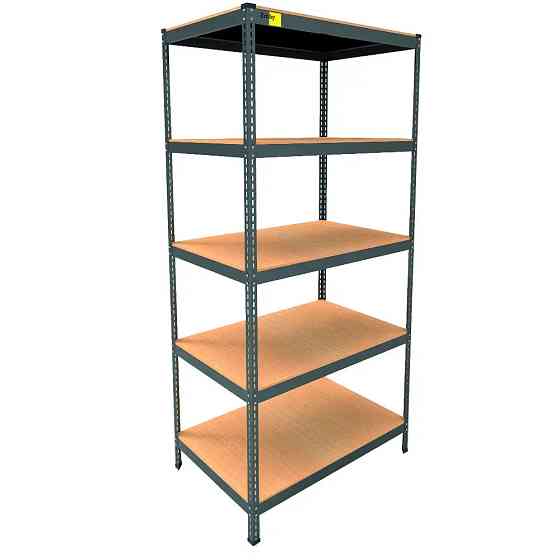 Металевий стелаж Emby Light Series (розмір 2100х900x600мм) 5 полиць ДСП до 100кг Чорний Київ