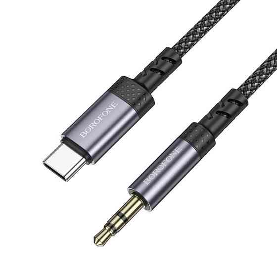 Аудио кабель BOROFONE BL24 Type-C to 3.5mm male, nylon braid, 1m, Metal Grey Одесса