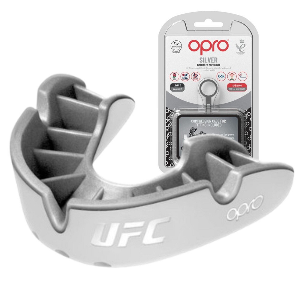 Капа OPRO Silver UFC дитяча (вік до 10) White/Silver (ufc.102515003) Луцк - изображение 1