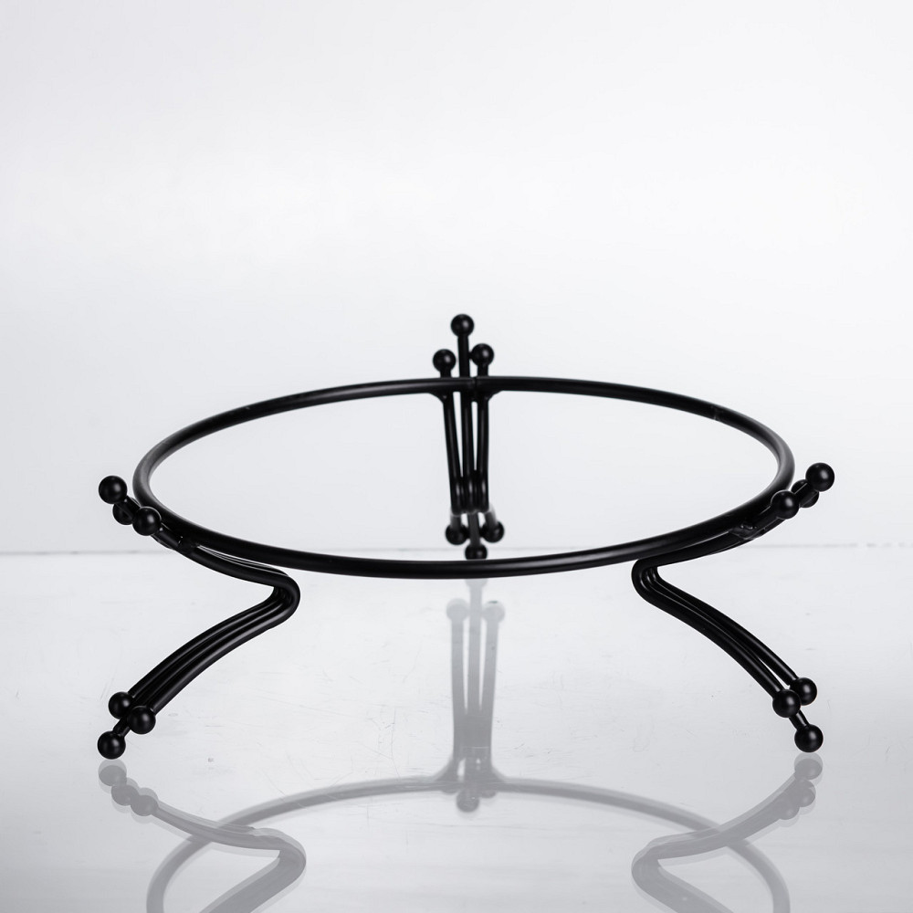 Yiwu Фруктовниця порцелянова на металевій підставці Ø20 кругла ваза цукерка для фруктів Чорний Коломыя - изображение 4