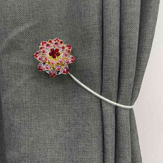 Магніти для штор та гардин "Flowers" набір 2 шт Червоний з золотистим (81-215) Київ