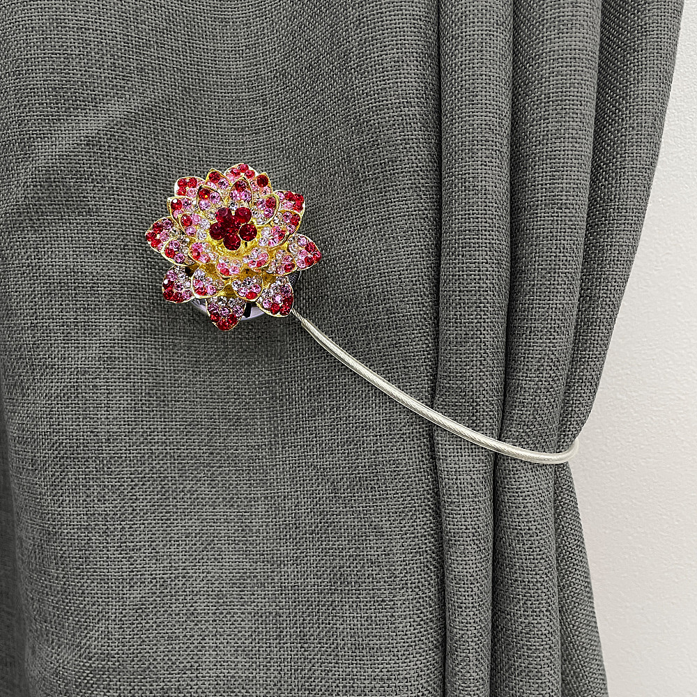 Магніти для штор та гардин "Flowers" набір 2 шт Червоний з золотистим (81-215) Київ - фото 4