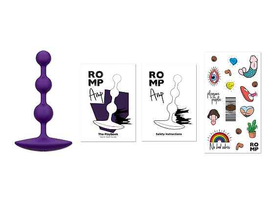 Анальне намисто Romp Amp Dark Purple, силікон, макс. діаметр 2,6 см Sex Aura Київ