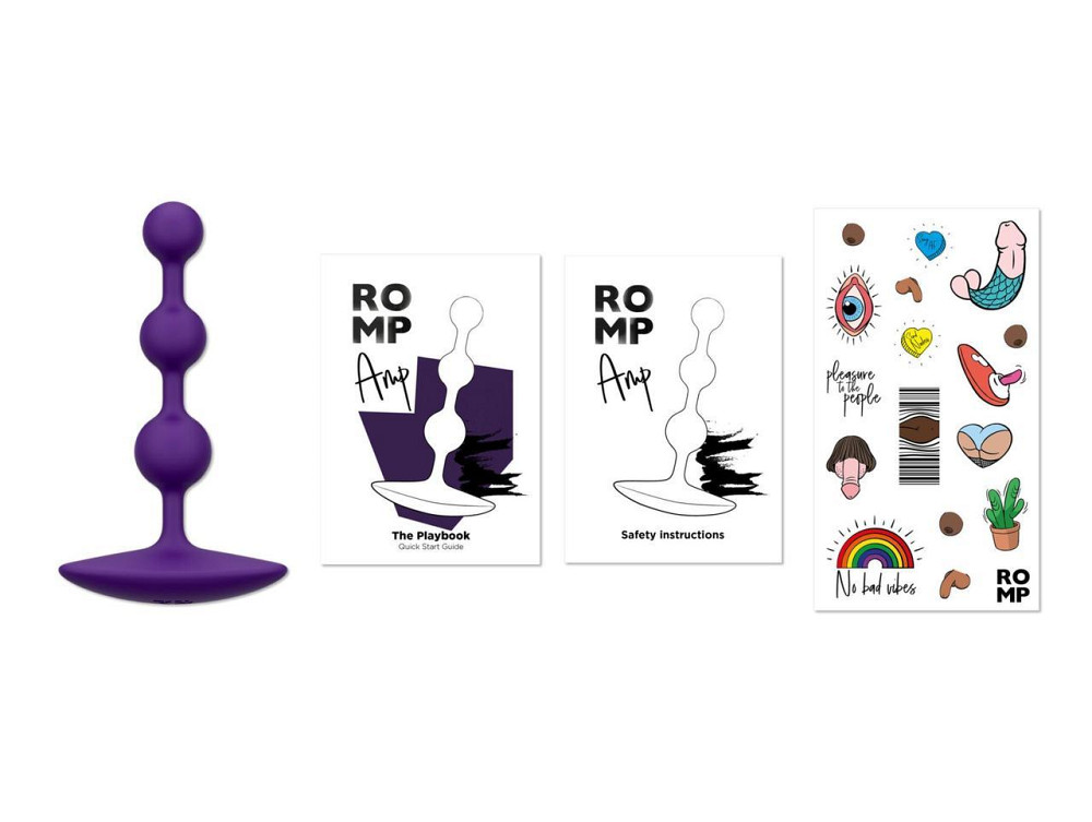 Анальне намисто Romp Amp Dark Purple, силікон, макс. діаметр 2,6 см Sex Aura Київ - фото 5