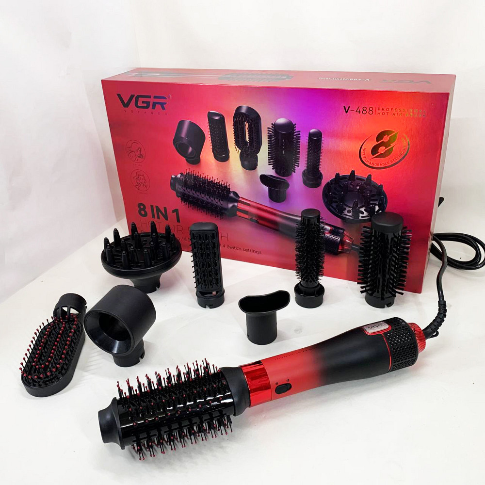 Фен для укладки прически VGR 8 в 1 V-488, Стайлеры многофункциональные для укладки волос OH-59 Львов - изображение 11