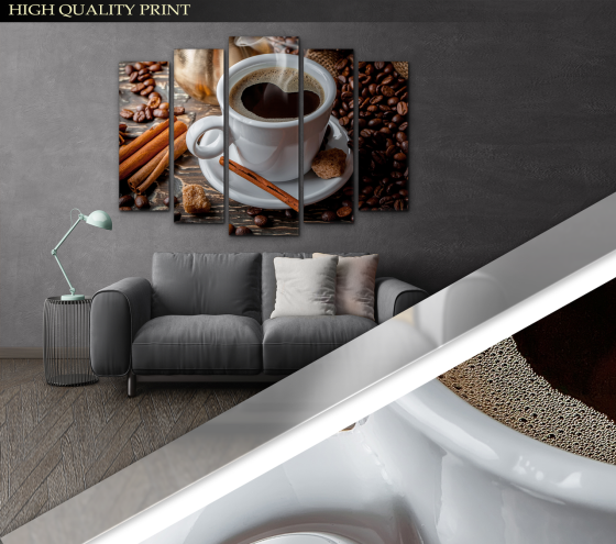 Модульна картина в кухню Кави Art-363_5 ( 80х118см ) Київ