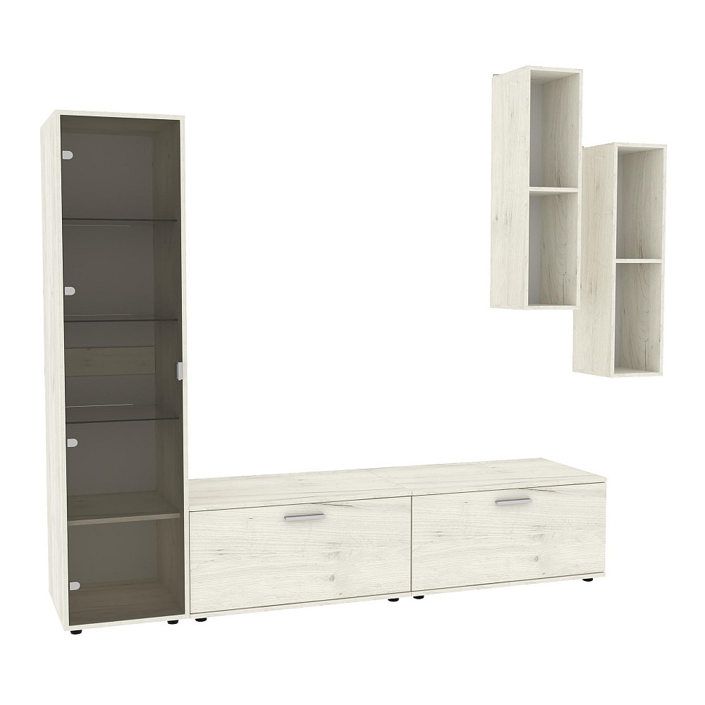 Стенка в гостиную Hugo-2, Дуб Крафт Білий, 2060х520х1700 Львов - изображение 1