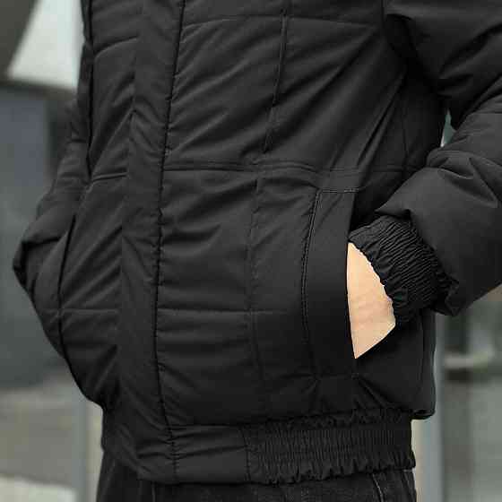 Черная мужская демисезонная куртка без капюшона весна осень Pobedov Axmont Киев