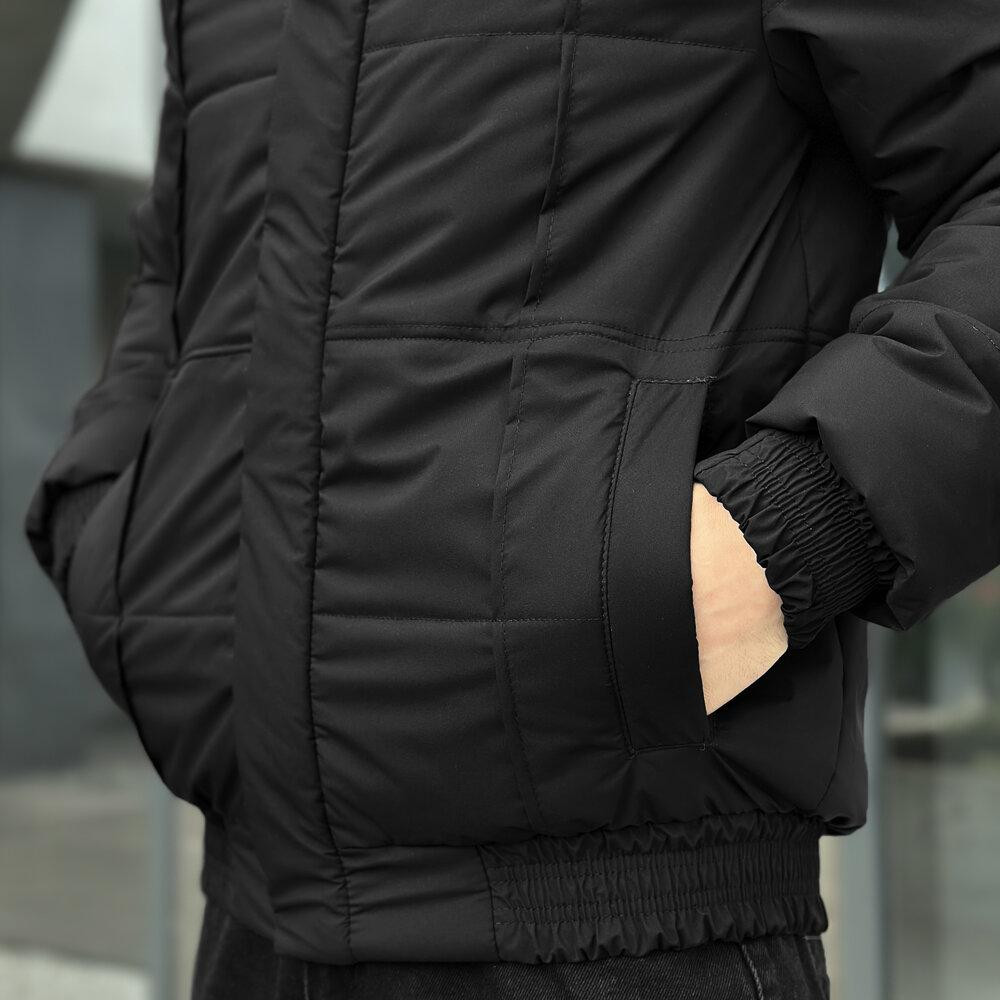 Черная мужская демисезонная куртка без капюшона весна осень Pobedov Axmont Киев - изображение 2