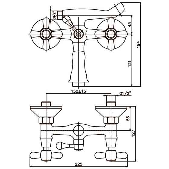 Змішувач для ванни Haiba Dominox 142 матовий   ( HB0066 ) 30972 Харьков