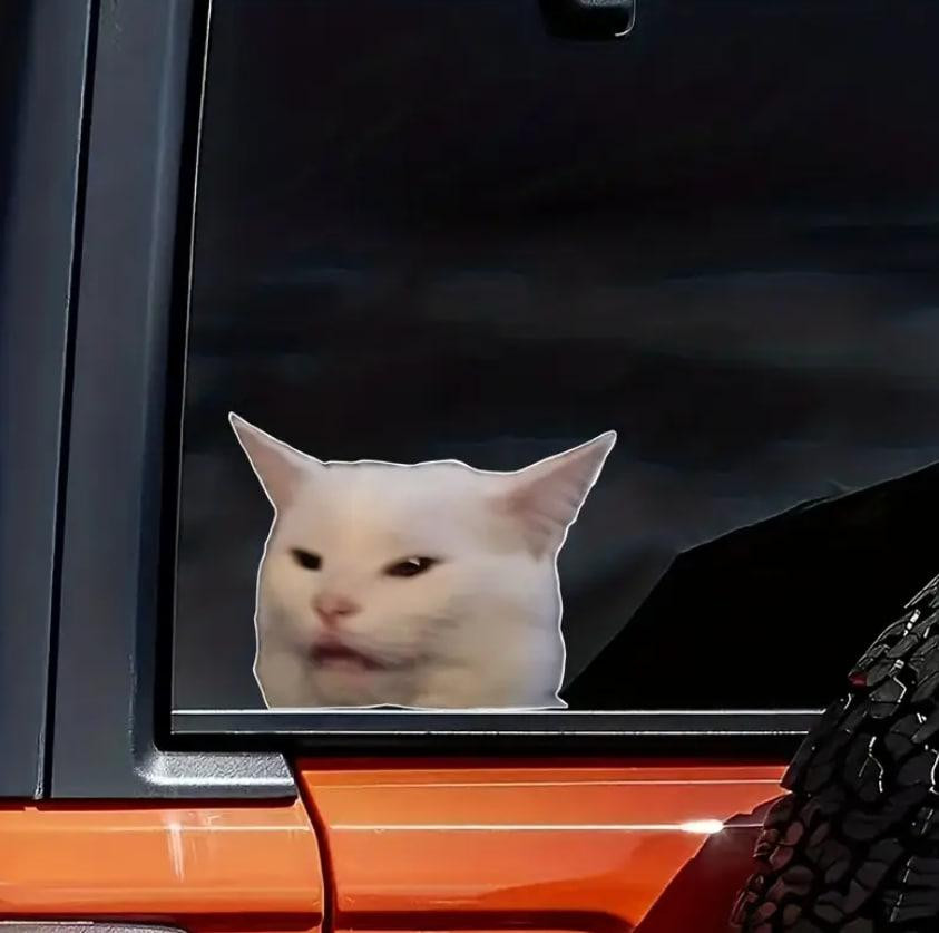 Водонепроницаемая наклейка с котом, стойкая виниловая наклейка для авто, мотоциклов, ноутбуков, стек Киев - изображение 1