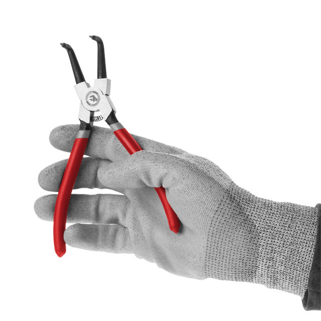 Щипці INTERTOOL HT-7012, 180 мм, вигнуті, на стиск - вигнута форма, ідеальна для монтажу Львів - фото 5