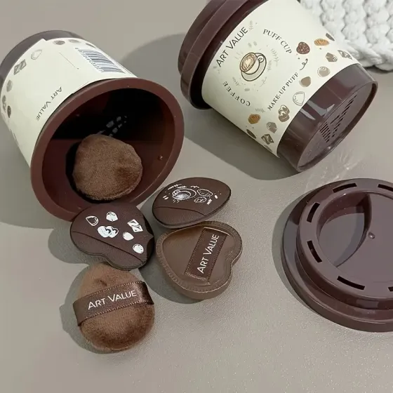 Набор мини-губок для макияжа в упаковке-кофейной чашке – 5 шт Киев