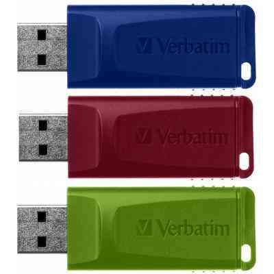 USB флеш накопичувач Verbatim 3x16GB Slider Red/Blue/Green USB 2.0 (49326) Вінниця