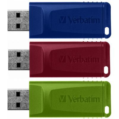 USB флеш накопичувач Verbatim 3x16GB Slider Red/Blue/Green USB 2.0 (49326) Вінниця - фото 2