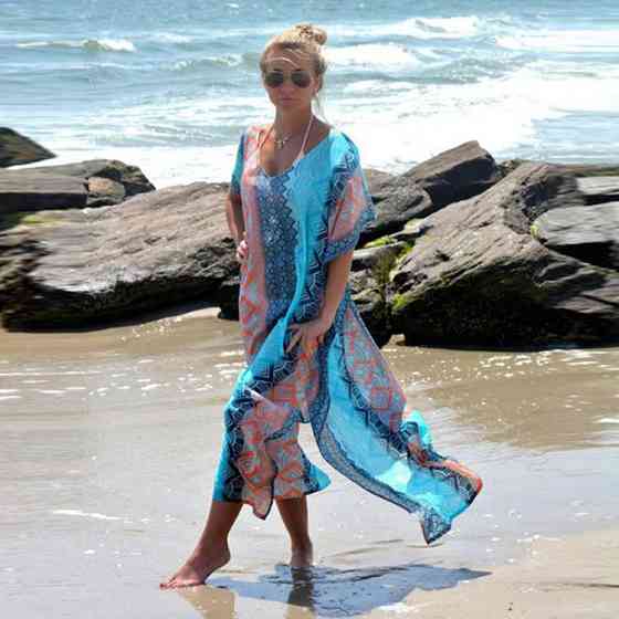 Пляжная туника женская в пол one size разноцветный Киев