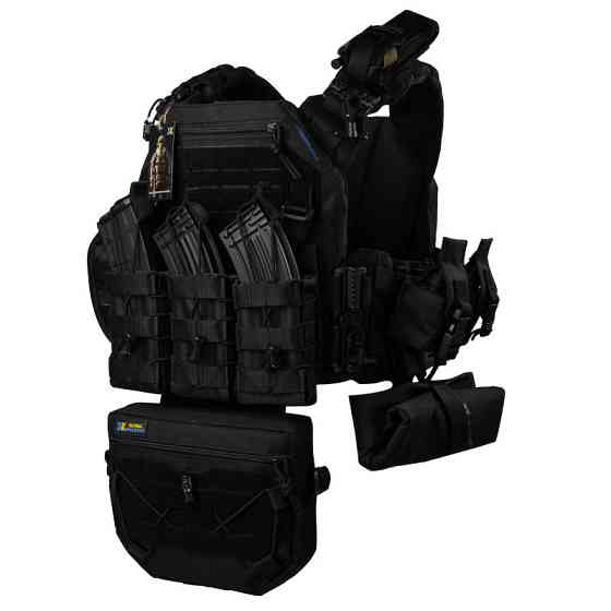 Плитоноска тактическая Warmor Gen.3 Pro Max с быстрым сбросом с подсумками (Черная) Киев