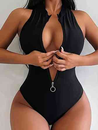 Купальник жіночий цілісний зі змійкою Чорний M Харків