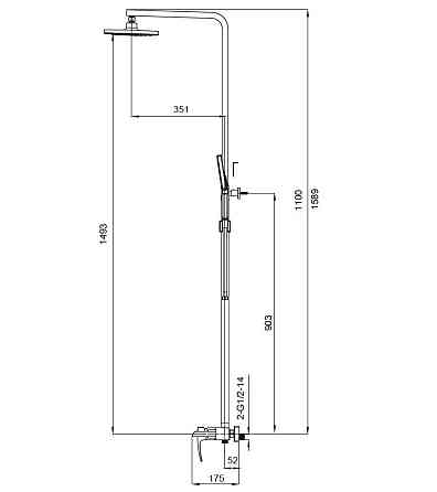 Душевая колонна со смесителем водопад Koer KB-58007-01 (Цвет хром) (KR3462) Киев