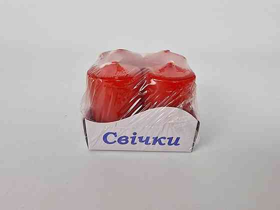 Кольорова Циліндр парафінова свічка (40/60) ГАРНА фарбована всередині біла (4 шт.) Харків