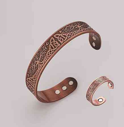 Магнитный браслет и кольцо Дерево жизни, набор 2 шт, винтажный браслет цинковый сплав Киев