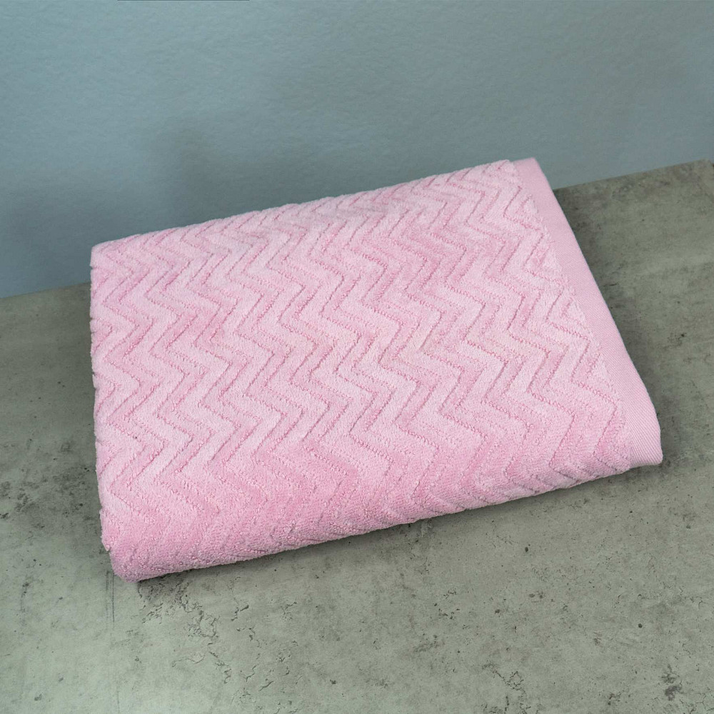 Набір махрових рушників Жакардових з велюром 2шт GM Textile 50x90см, 70x140см 550г/м2 (Рожевий) Суми - фото 5