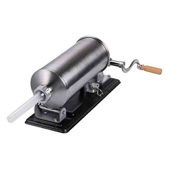 Шприц для колбасы ручной 3 л горизонтальный колбасный шприц из нержавейки для фарша 4 насадки 16788-4 Киев