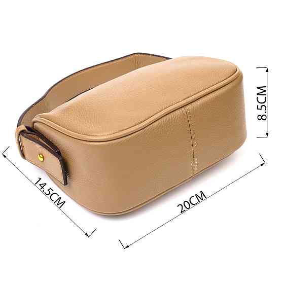 Сумка на плечо кросс-боди из натуральной кожи 22128 Vintage Бежевая Киев