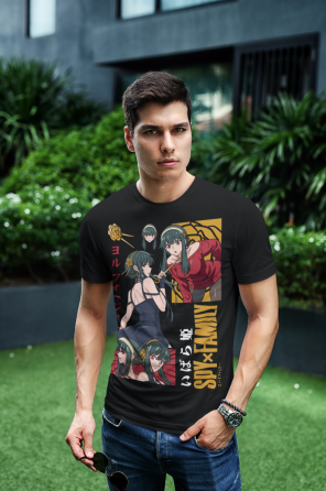 Футболка з аніме принтом Шпигун і сім’я оверсайз (S/M/L) Чорний AnimeJ0774 Дніпро