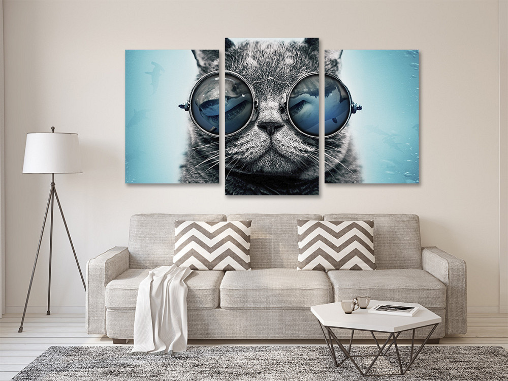 Модульная картина в гостиную / спальню Кіт в окулярах Art-588_3 100x150 см Киев - изображение 2