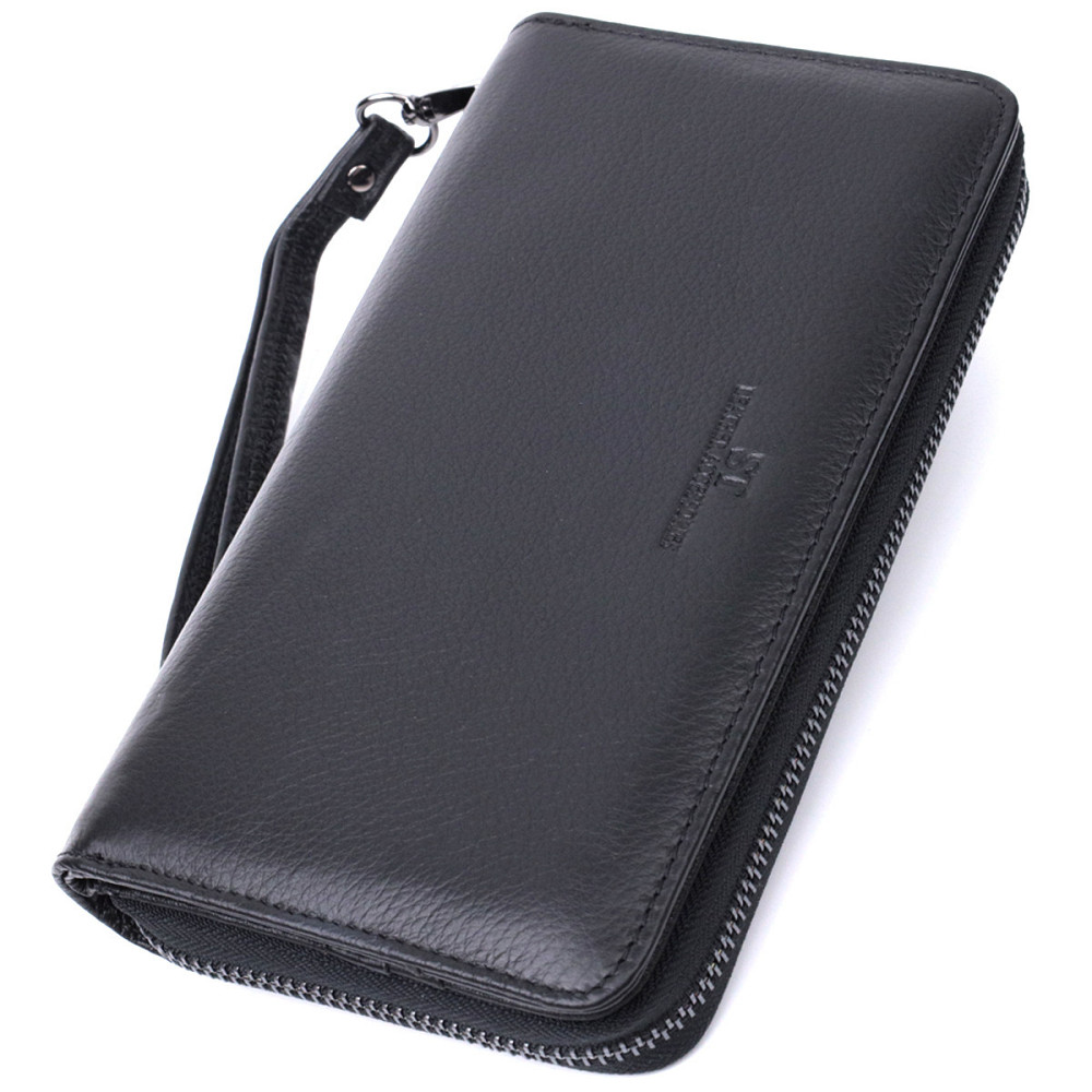 Чоловічий шкіряний клатч з блоком для карток, чорний (ST Leather) Київ - фото 12