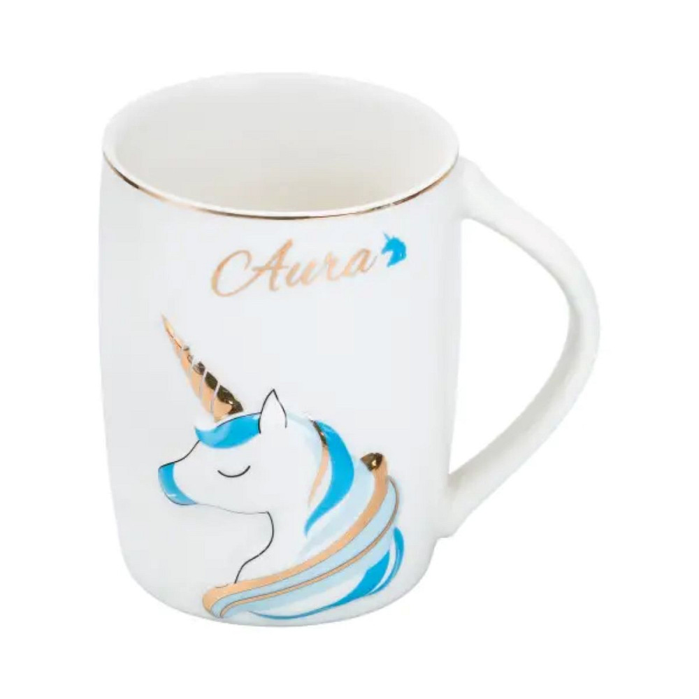 TS Kitchen Чашка порцелянова з малюнком єдинорога 400 мл Aura Блакитна HP7187BL Коломыя - изображение 1