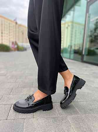 Туфли женские KATI SHOES черные лакированные натуральная кожа на низком ходу размер 36-40 (305) Коломия