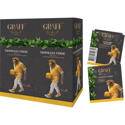 Чай Graff Зеленый Tropicana Verde Манго-Личи 20 пакетиков х 1.5 г (4820279610665) Винница - изображение 1