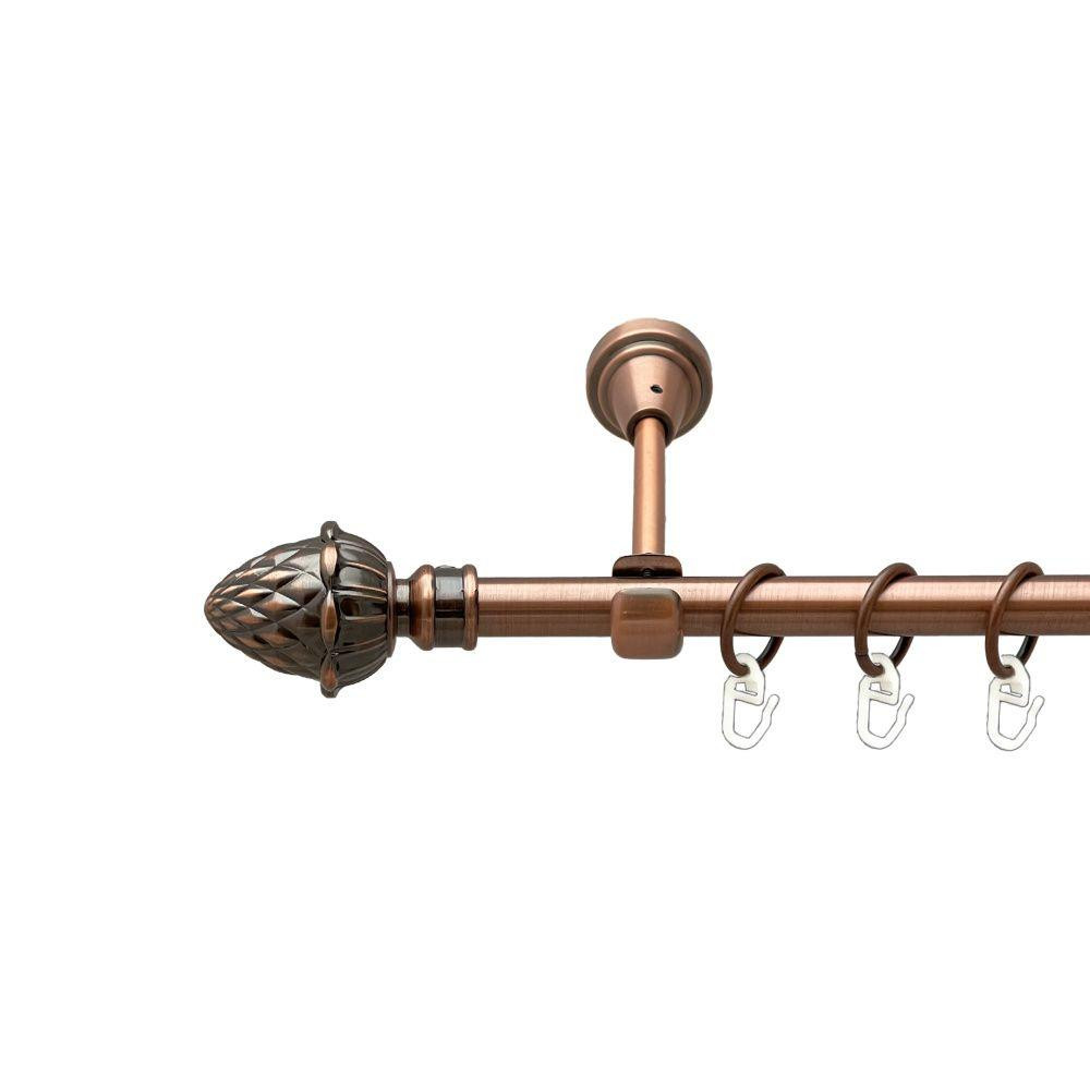 Карниз Orvit Цинара металевий однорядний відкритий гладка труба кільце металеве Мідь 16 мм 140 см Львов - изображение 1