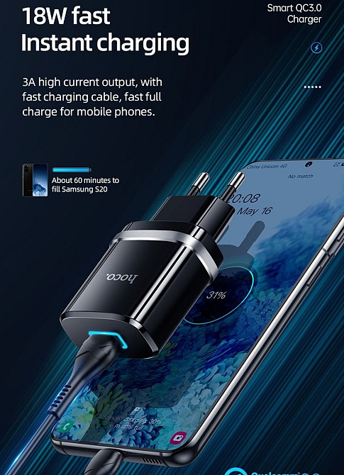 Зарядное: HOCO C12Q 18W. Киев - изображение 5