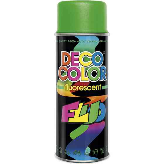 Флуорисцентная краска аэрозольная DecoColor зеленый 400мл Киев