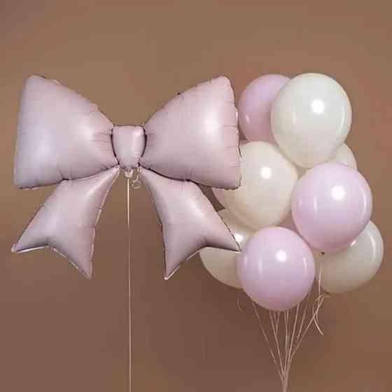 Бант розовый 90 см шарик фольгированная Киев