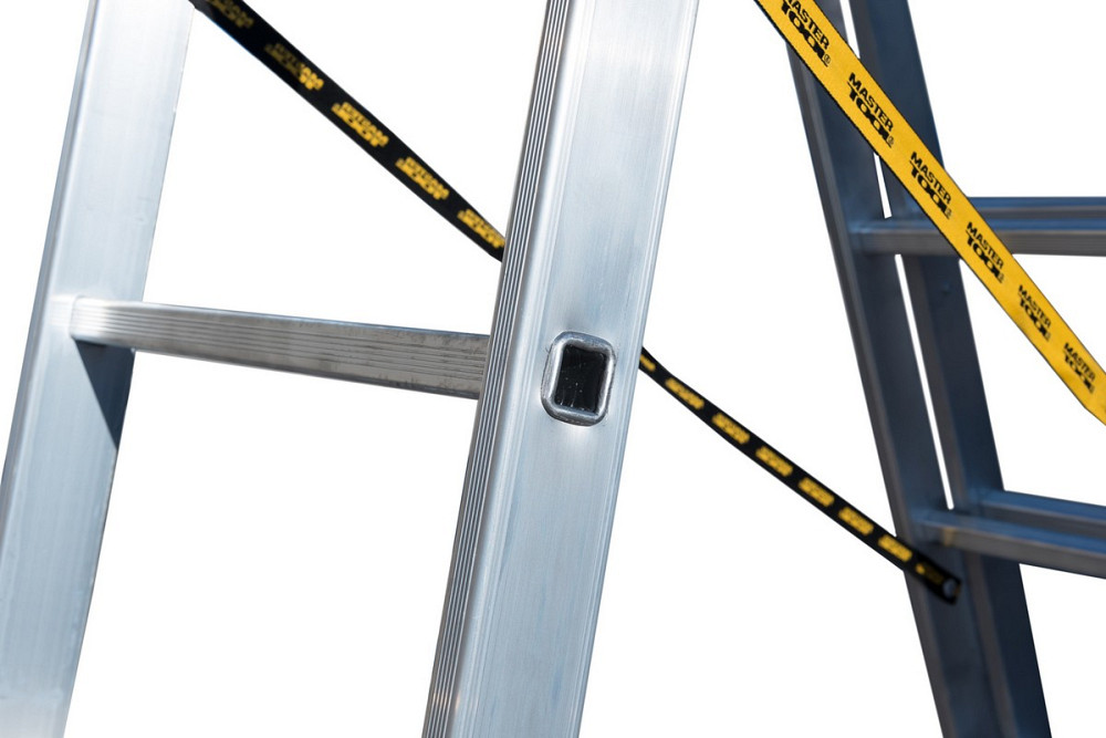 MASTERTOOL Драбина алюмінієва MASTERTOOL трисекційна комбінована 3х7 ступенів h=5100 мм max 150 Киев - изображение 10